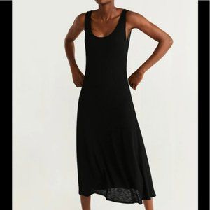 Mango Ribbed Black Tank Dress S